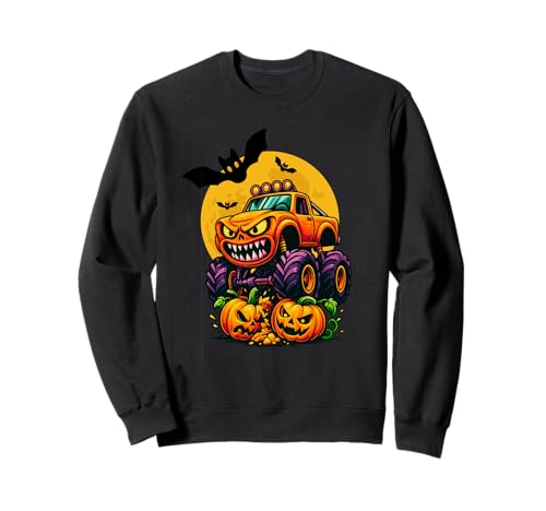 Halloween Monster Truck Crushing Pumpkins Sudadera