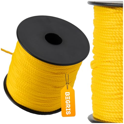 BEGRIS® Sznur Murarski Sznurek Budowlany 50M Sznur Traserski Do Prostowania, Układania, Prac Budowlanych 0,01mm Pionowy Odporny na Zrywanie i Rozciąganie Sznurek