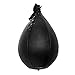 Pro Impact Speedbag Black - Heavy Duty Leather Hanging Swivel Punch Ball for Boxing MMA Muay Thai Fitness Fighting Sport Training - Synthetic Genuine Leather (M - 7
