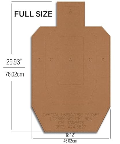 Official Uspsa/Ipsc Cardboard Shooting Targets, Competition Torso Target, Paper Silhouette Shooting Target, Shooting Range, Rifles, Handguns, & Shotguns (Cardboard, 20) #TOP2