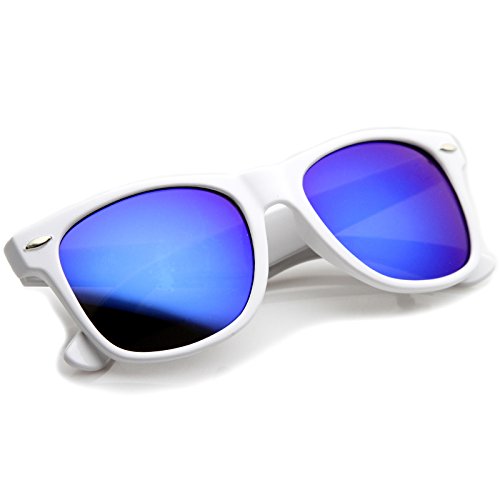 zeroUV Hipster Fashion Flash Color Mirror Lens Horn Rimmed Style Sunglasses4