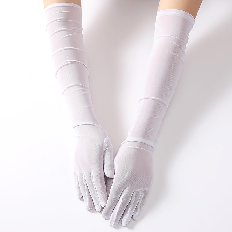 Womens Long Gloves for Wedding Bridal Party Evening Cosplay Summer Driving Gloves Sheer2