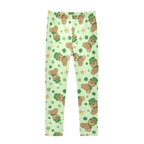 Cute Bear St Girls Leggings Soft Comfortable Athletic Leggings Dancing Pants for 4-10 Years