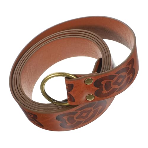 PartyKindom Medieval Renaissance Sword Holder Belt Retro Style Accessory Adjustable PU Leather for Cosplay Suitable for Parties and Reenactments Brown