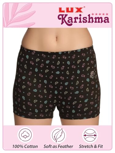 Image of Lux Karishma Bloomer Women's 100% Pure Cotton Bloomer - Soft, Comfortable, and Skin-Friendly(Pack of 6)(Color mayvary)
