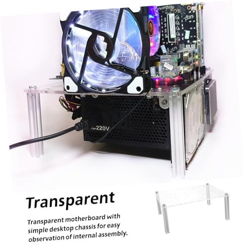 STOBOK Gabinete para computadora Open Air Diseño transparente de una capa Compatible con Mini ITX y Micro ATX miniatura 5