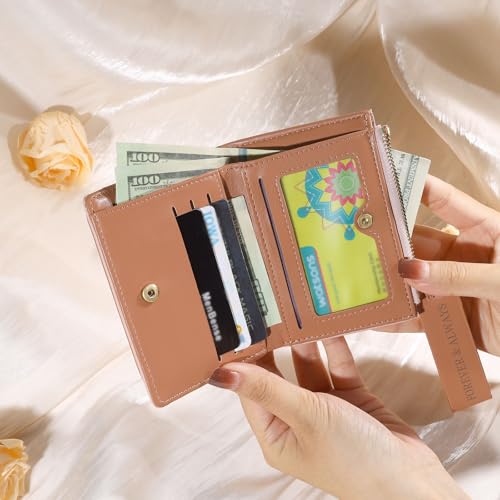 Personalized Womens Wallets with Photo Name Ladies Wallet: Custom Wallet for Women - Leather Minimalist Womens Wallet Birthday Christmas Valentines Gift (Style A, Pink)4