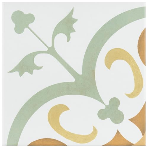 Merola Tile Revival Memory 7-3/4" x 7-3/4" Ceramic Floor and