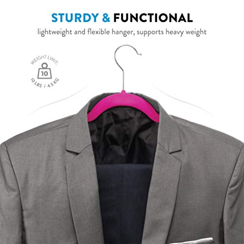 image for ZOBER Non-Slip Velvet Hangers - Suit Hangers (100-pack) Ultra Thin Spa