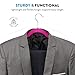 Zober Velvet Hangers 100 Pack - Heavy Duty Pink Hangers for Coats, Pants & Dress Clothes - Non Slip Clothes Hanger Set - Space Saving Felt Hangers for Clothing