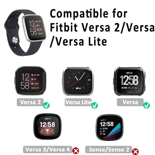 Correas de silicona Fitbit Versa 2 y Lite pack de 4 unidades de repuesto suaves 2
