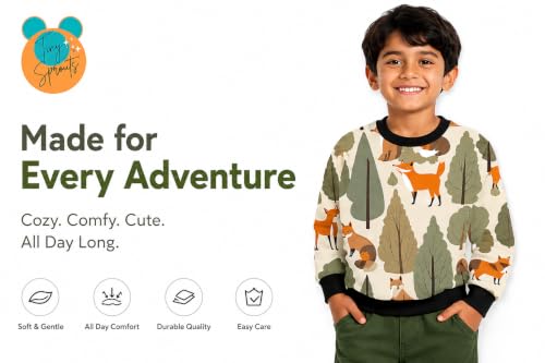Image of Tiny Sprouts Kids Sweatshirt | JungleFox Theme | Unisex | Ages 5-14