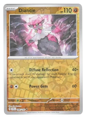 Pokemon - Diancie 086/142 - Stellar Crown Reverse Foil – Single Card