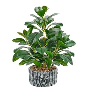 Der Rose Fake Plants Artificial Plants Indoor with Black and White Striped Pots for Room Home Bathroom Bedroom Kitchen Decor