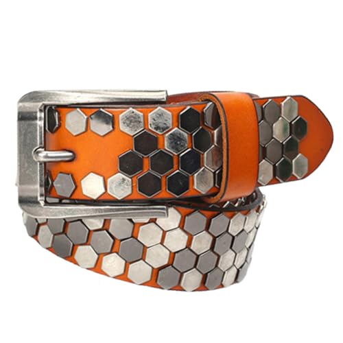 Leather Studded Belts Metal Punk Rock Style Fashion Rivet Decoration Adjustable Prong Buckle Neutral Leisure Belt3