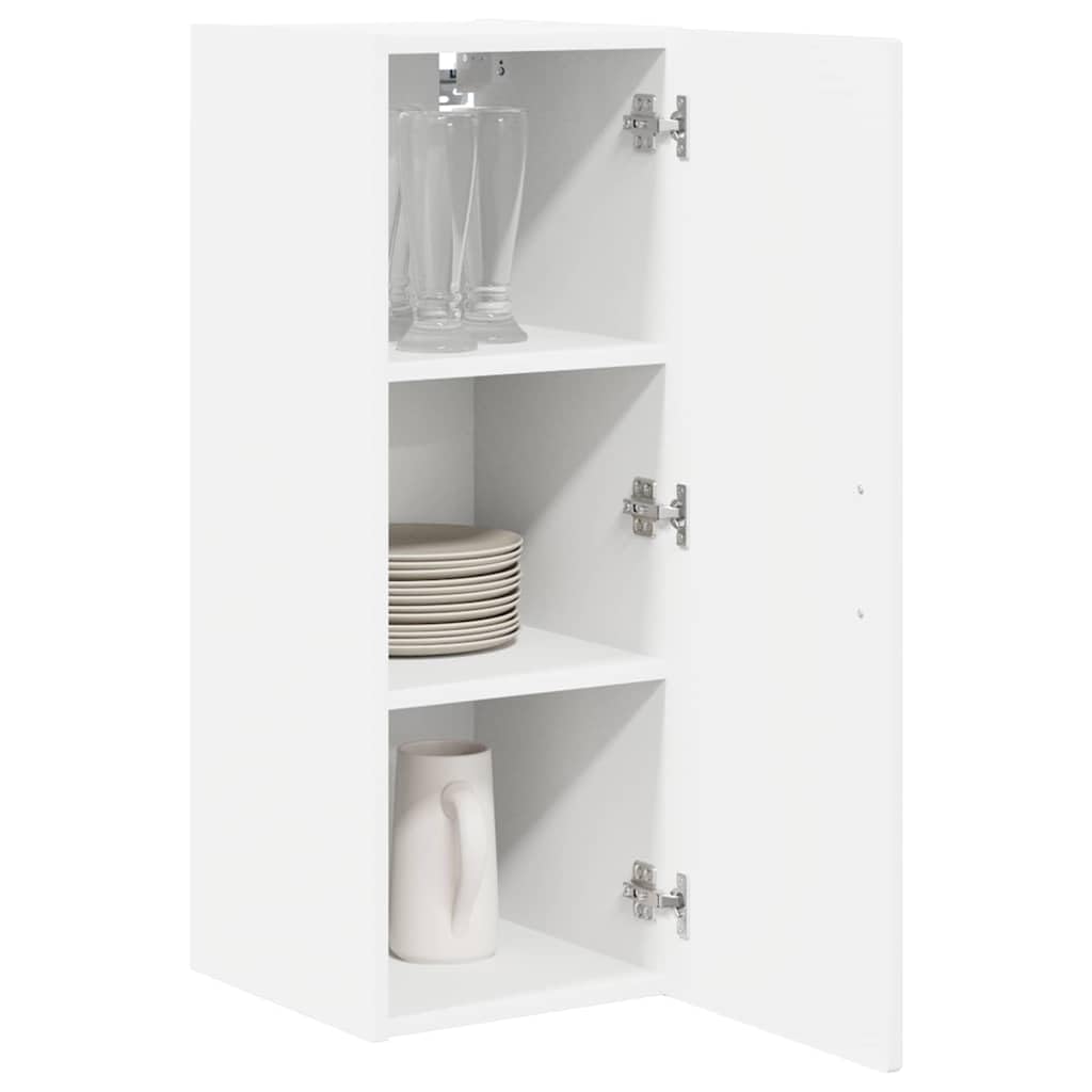 Lot de 2 armoires murales Porto - Blanc brillant - 30 x 31 x 80 cm - Étagère de cuisine pour rangement - Montage mural - Design moderne - En bois durable - Organiseur de cuisine polyvalent