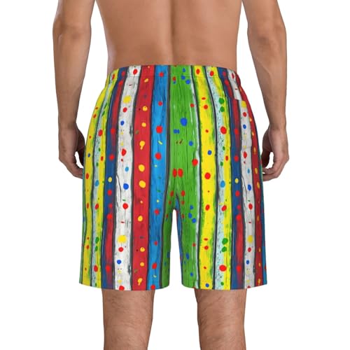 Colorful Wood Board Print Stylish Beach Shorts Swim Trunks Lightweight Breathable Summer Outdoor Activities3