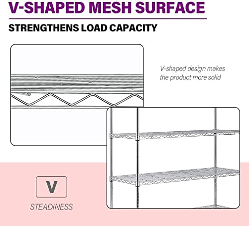 Fdw BEST-WS-776-CHROME 48"L×18"W×82"H Wire Shelving Unit Storage Cart Metal Shelf Rolling Utility Cart 2100Lbs Capacity With 6 Tier Casters Adjustable Layer Rack Strong Steel thumb #3