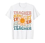 Retro Teacher Daisy Colorful - Elementary School Teacher T-Shirt