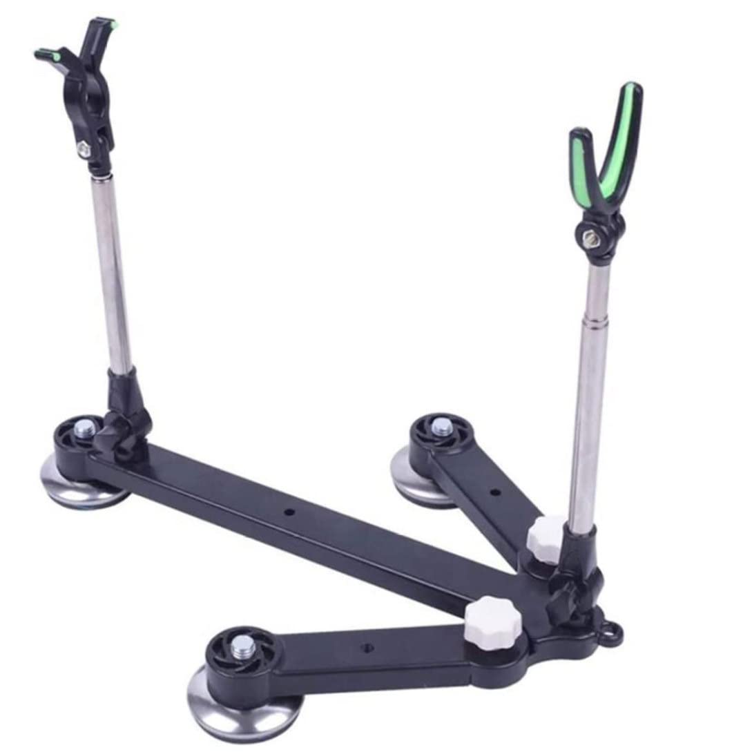 Fishing Rod Holder Adjustable Fishing Pole Rack Stand Folding Rod Ground Bank Mount Bracket for Fisher Black