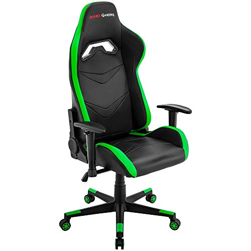 Mars-Gaming-MGC3BG-Silla-Gaming-Ergonomica-Cojin-Lumbar-y-Cervical-Verde