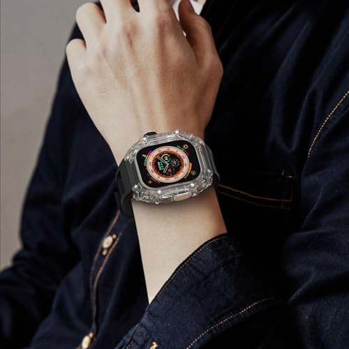 Bracelet transparent Apple Watch Ultra pour le sport et le quotidien avec kit caoutchouc