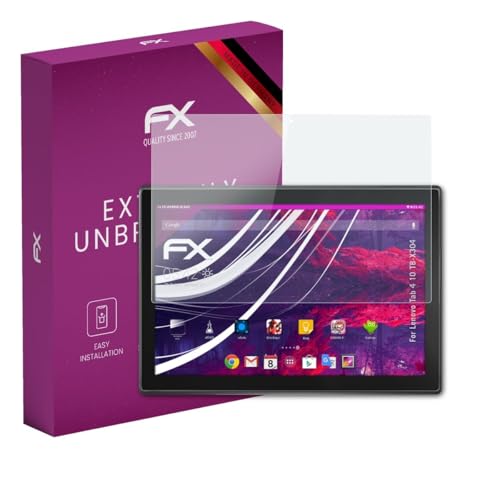 atFoliX Lámina Protectora de plástico Cristal compatible con Lenovo Tab 4 10 TB-X304 Película Vidrio, 9H Hybrid-Glass FX Protector Pantalla Vidrio templado de plástico