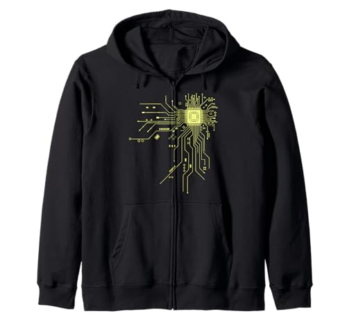 Funny Computer Geek PCB Design CPU Chip Circuit Board Zip Hoodie