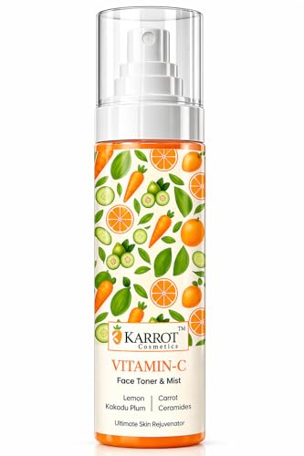 Image of Karrot Vitamin C Face Toner & Mist 100ml for Skin Rejuvenation & Dark Spots - with Kakadu Plum, Ethyl Ascorbic Acid, Niacinamide, Ceramides & Carrot, pH Balanced