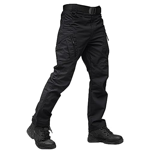 TACVASEN Men’s Tactical Pants 9 Pockets Cargo Hiking Pants Lightweight Work Pants for Men Construction Water Resistant