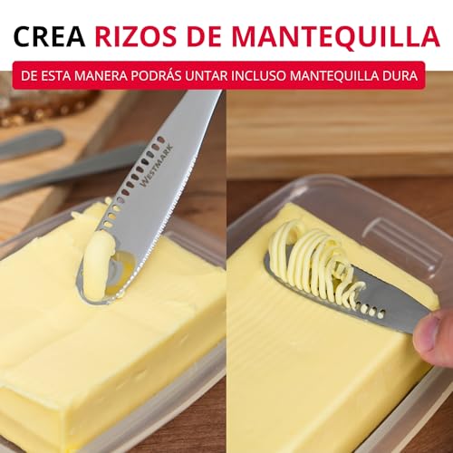Miniatura 4 de Westmark Cuchillo Para Mantequilla Y Cuchillo Para Decorar, 2 Piezas Cuchillo Con Filo Dentado Y Estructura Ranurada Para Rizos De Mantequilla, Adornar Y Cortar Plateado, 15 Cm