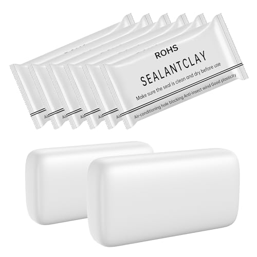 8 Pack White Seal Putty - Grade Waterproof Duct Sealant Clay Fast Setting Repair Putty for Tight Drain Joints Wall Cavities Air Conditioning Pipe Openings & Air Leak Prevention