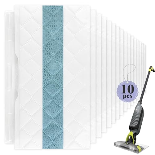mewvine Disposable Hard Floor Pad Refills, Compatible with Shark VACMOP Pro VM252 VM251 VM250 VM200 VC205 QM250 VM190 VM200P12 VMP30 for use on All Sealed Floors (10-PCS)