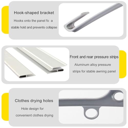 Auvent en aluminium polycarbonate transparent pour protection extérieure