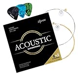 Shaman Gitarrensaiten für Westerngitarre - Premium Stahl Saiten für akustische Gitarre - 6+2 Saiten-Set inklusive 3 Plektren, G-Saite und extra hohe E-Saite