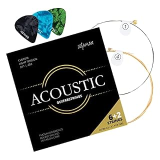 Shaman Acoustic cordes pour guitare acoustique, y compris 2 cordes de rechange et 3 plectres - Les Beatles, Paul McCartney, John Lennon, RIngo Starr, George Harrison