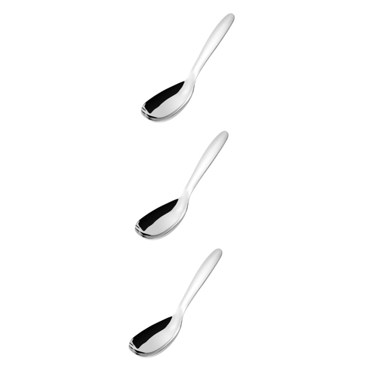 Garneck 3pcs Stainless Steel Soup Spoon Deepen Serving Spoon Multifunctional for Food Serving