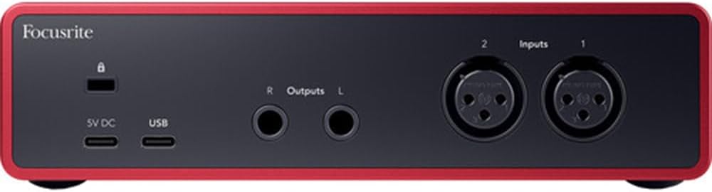 Focusrite Scarlett 2i2 Studio USB-C Audio Interface (4th Generation) with Condenser Microphone and Headphones Bundle with Tripod Mic Stand + Boom, Headphone Holder, Pop Filter & 2x XLR Cable