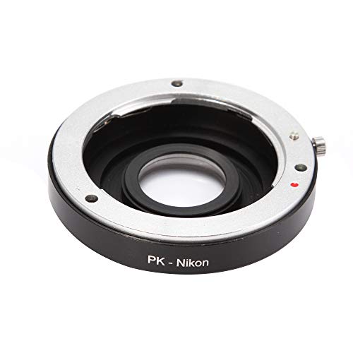 Anillo adaptador FocusFoto para lente Pentax PK K a cámara Nikon F AI con vidrio óptico y tapas miniatura 3
