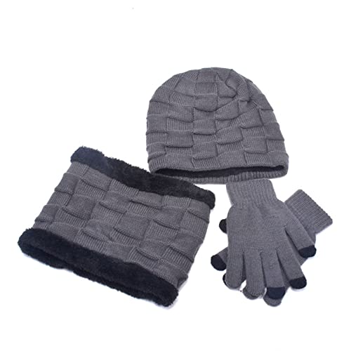 3 Pcs Boys Winter Beanie Hat Scarf Gloves Set Fleece Lined 3-10 Years Old Boys Ski Caps Kids Cold Weather Mittens Neck Warmer3