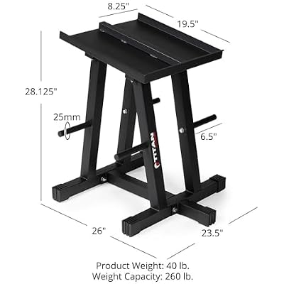 Titan Fitness Dumbbell Stand and Plate Tree, 260 LB Capacity, Organize Classic Dumbbells, Power Blocks, Loose Plates, Home Gym Storage Rack