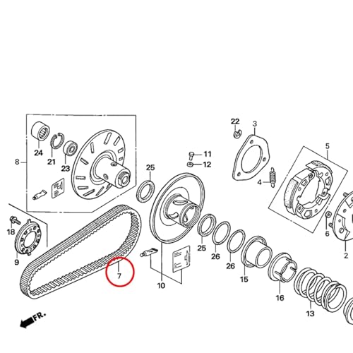 Correa de embrague CVT para solucionar tirones en Honda Forza 250 8