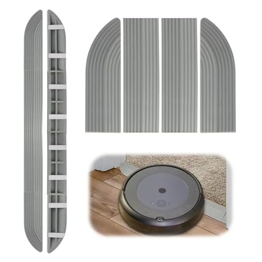 Threshold Ramp Mat Door Sill, Universal Sweeper Door Sill, TPE Step Ramp Climbing Mat Kit, Doorway Robot Vacuum Cleaner Threshold, Steps Stairs Doorways Curbs for Xiaomi for NARWAL(Gray)
