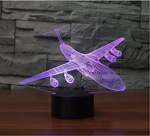 Lámpara de Mesa de Noche LED 3D Avión con Control Remoto miniatura 4
