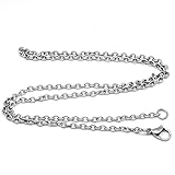 DOCCESTU 3 collares de cadena de plata de ley 925 para hombre y mujer con cierre de pinza de langosta sin níquel, exquisita joyería de acero inoxidable chapado en plata para mujeres y hombres, de 40,6