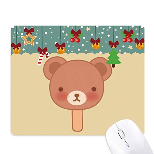 Tapis de souris de Noël en caoutchouc ours accessoire bureau ordi portable