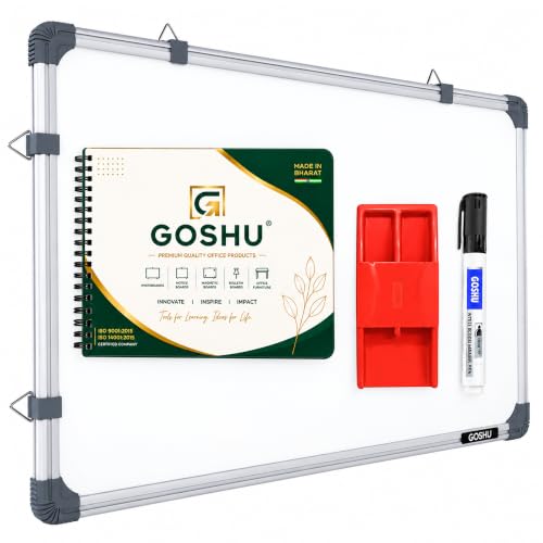 Image of GOSHU 3 feet x4 feet Double Sided White Board & Chalk Board