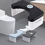 Folding Toilet Stool, Potty Step Stool with Fragrance Position, Bathroom, Foldable Poop Stool Poop Stool | Bathroom Accessories for All Ages | Sitting Posture Foot Stool, Black