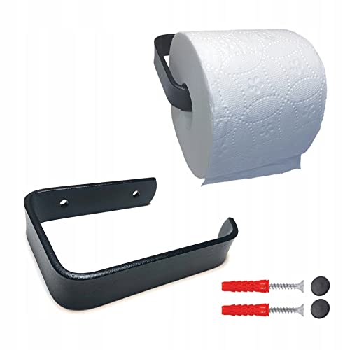 STALFORM Toilettenpapierhalter 14,5 cm - Klopapierhalter Schwarz - Montagesatz Inklusive - Badzimmer - WC Rollenhalter - Moderne & Industrial Design - Klorollenhalter Edelstahl