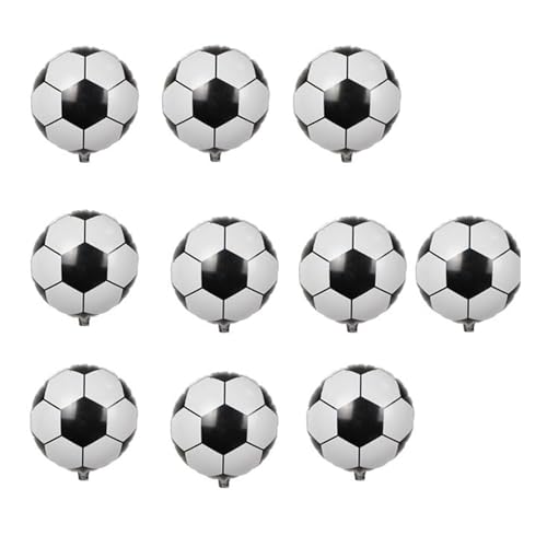 Lot de 10 ballons de football de 45,7 cm - Décoration de fête sur le thème du sport - Ballons en aluminium - Décoration d'anniversaire pour homme - Coupe...